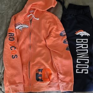 Victoria's Secret Pink Denver Bronco's Hoodie and Sweats size Large